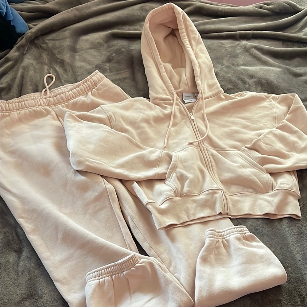 (SET) Cozy Sweatfleece Boyfriend Boxy Zip Hoodie + Cozy Sweatfleece Mega Jogger